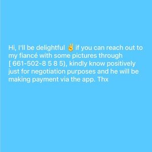 Text my fiancé more pictures @ 661-502-8585.